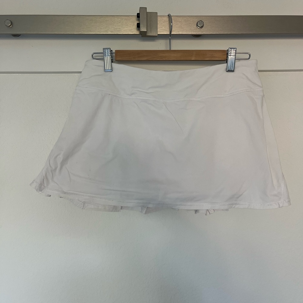 lululemon athletica Tennis Skirt in White with Back Ruffles